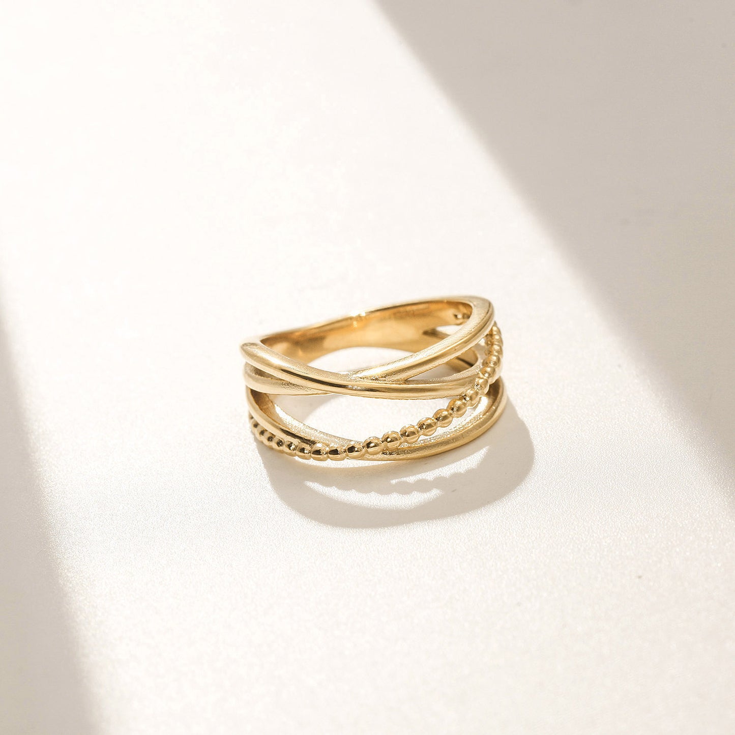 Golden Creative Hollow Ring-NSR234STGC