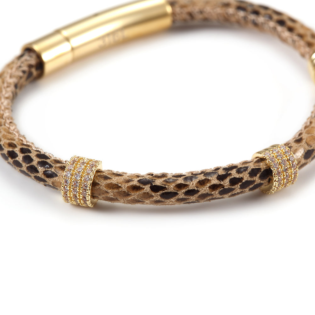 Gold body leopard print bracelet-NSB1413STGCGDZD