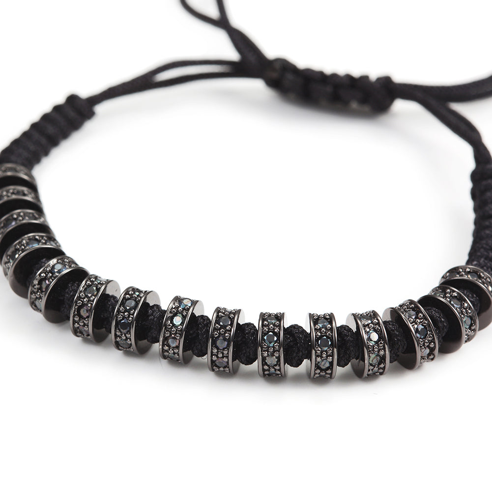 Black rope bracelet-NSB1437ST