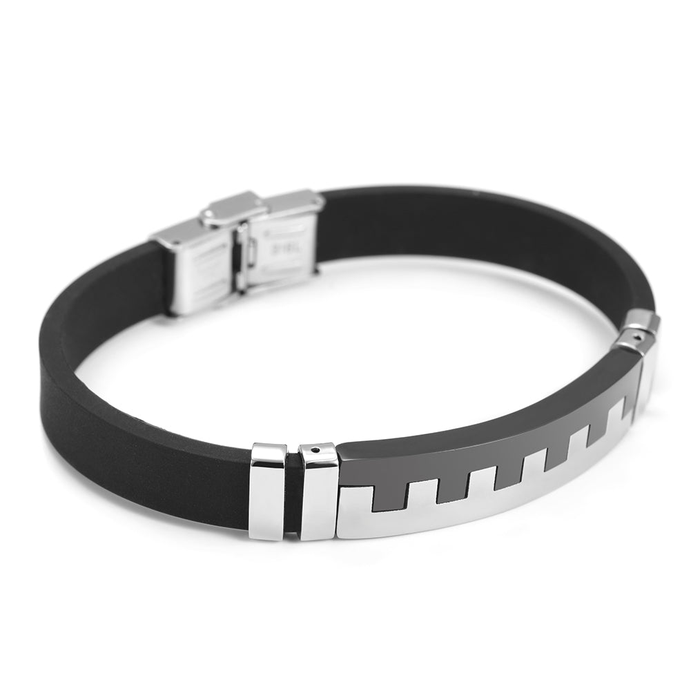 Black Belt Intercolor Bracelet-NSB1481STL