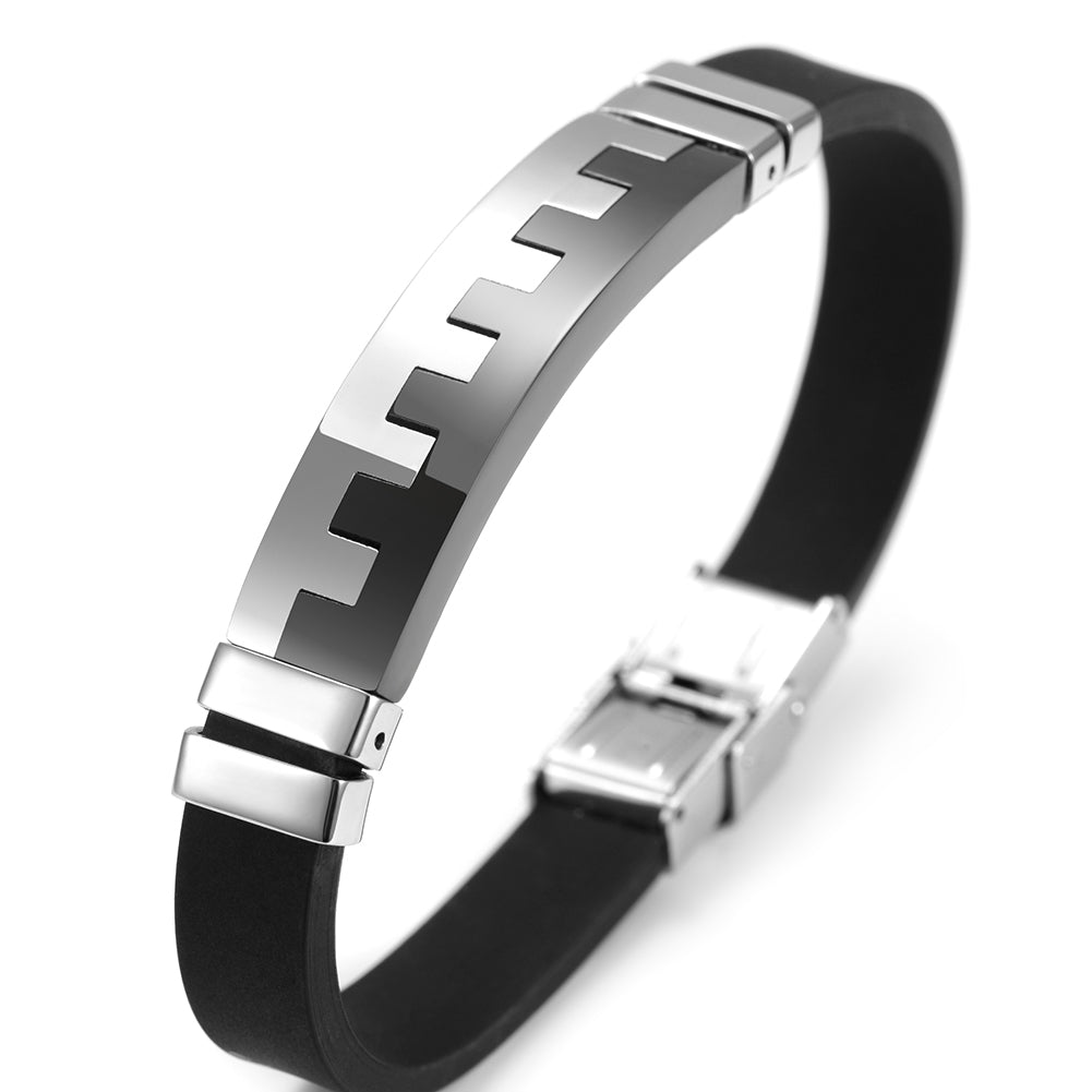 Black Belt Intercolor Bracelet-NSB1481STL