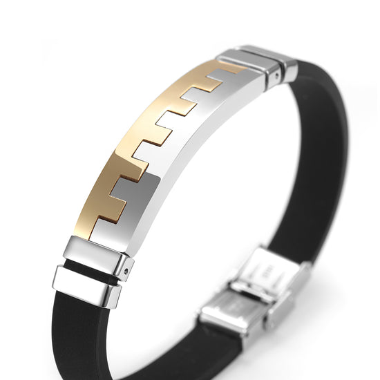 Black Belt Intercolor Bracelet-NSB1481STL