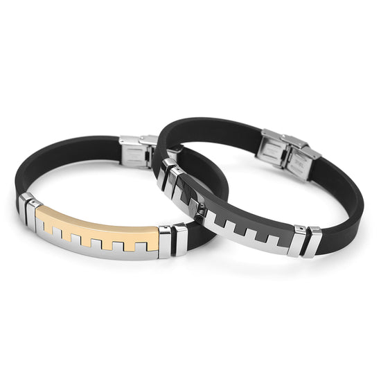 Black Belt Intercolor Bracelet-NSB1481STL