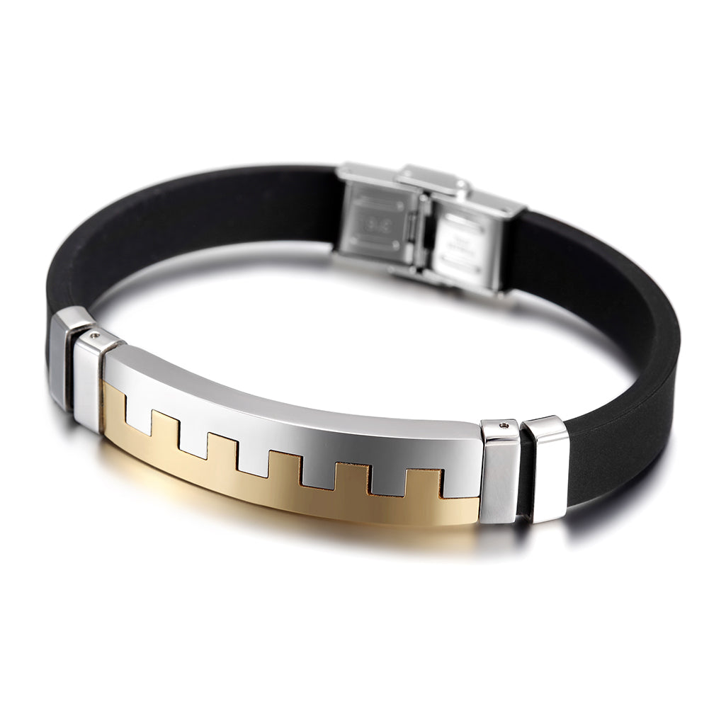 Black Belt Intercolor Bracelet-NSB1481STL