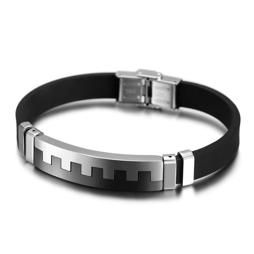 Black Belt Intercolor Bracelet-NSB1481STL