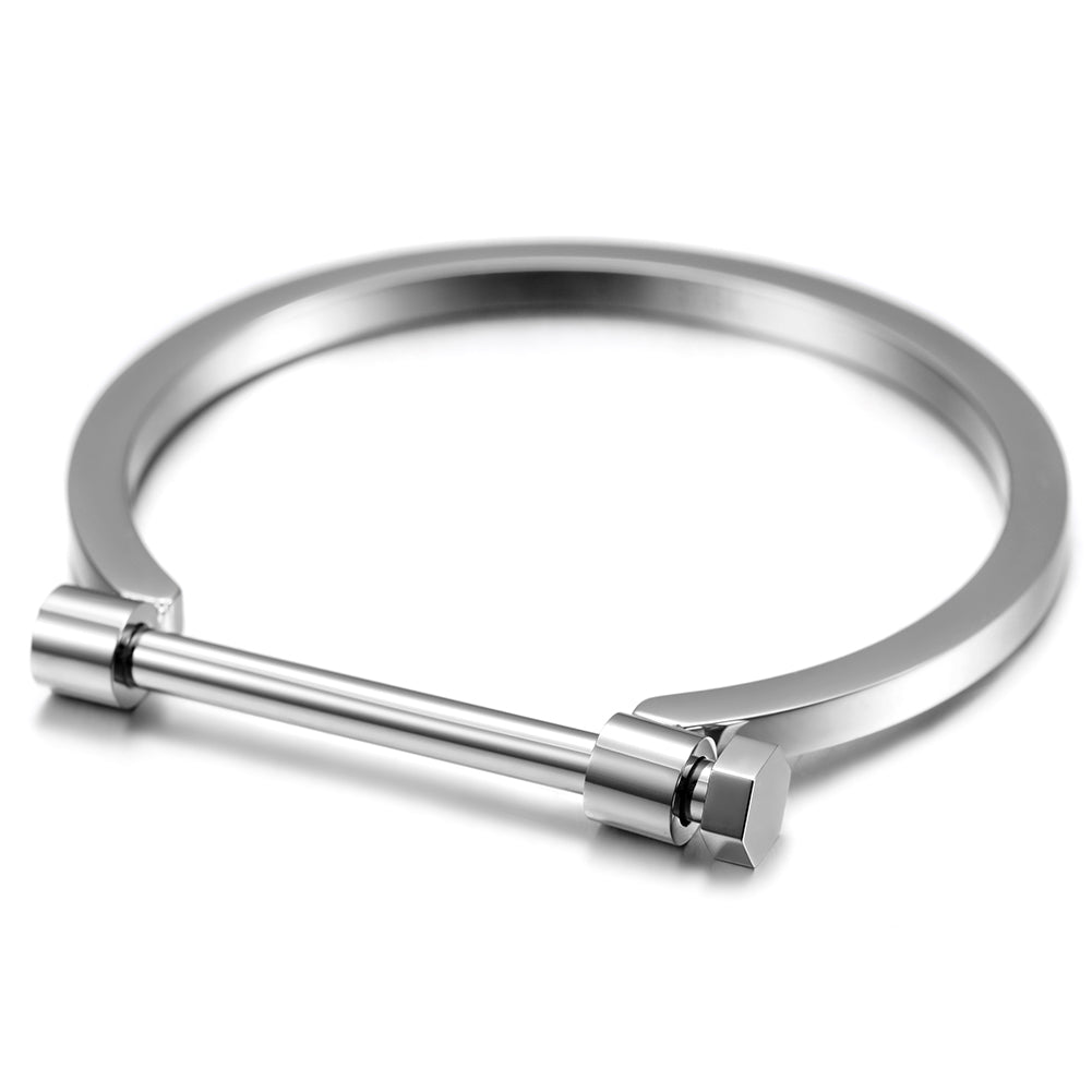 Stainless steel C-shaped bracelet-NSB1498STL