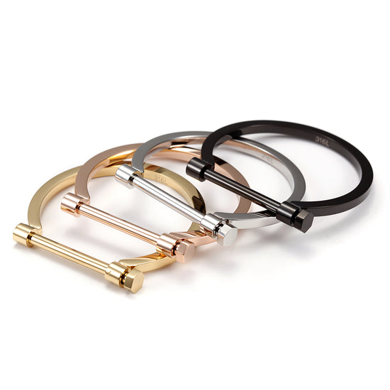 Stainless steel C-shaped bracelet-NSB1498STM