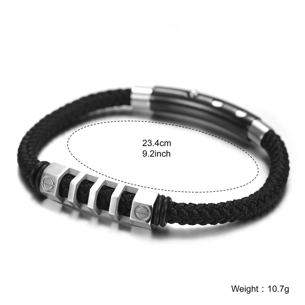 Hemp rope stainless steel bracelet-NSB1499ST