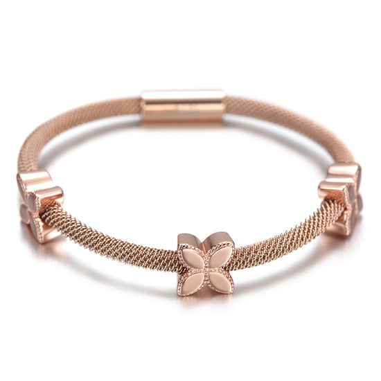 Spiral circular flower bracelet-NSB1518ST