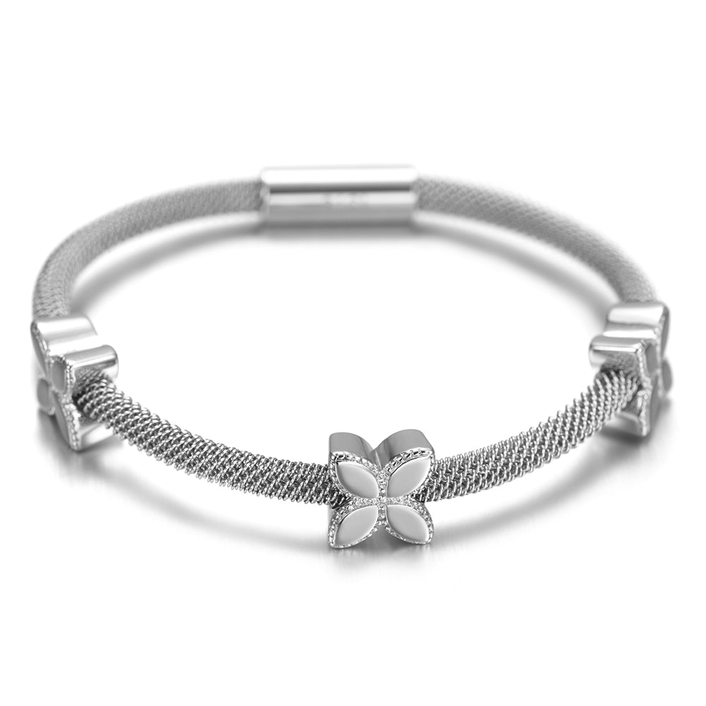 Spiral circular flower bracelet-NSB1518ST