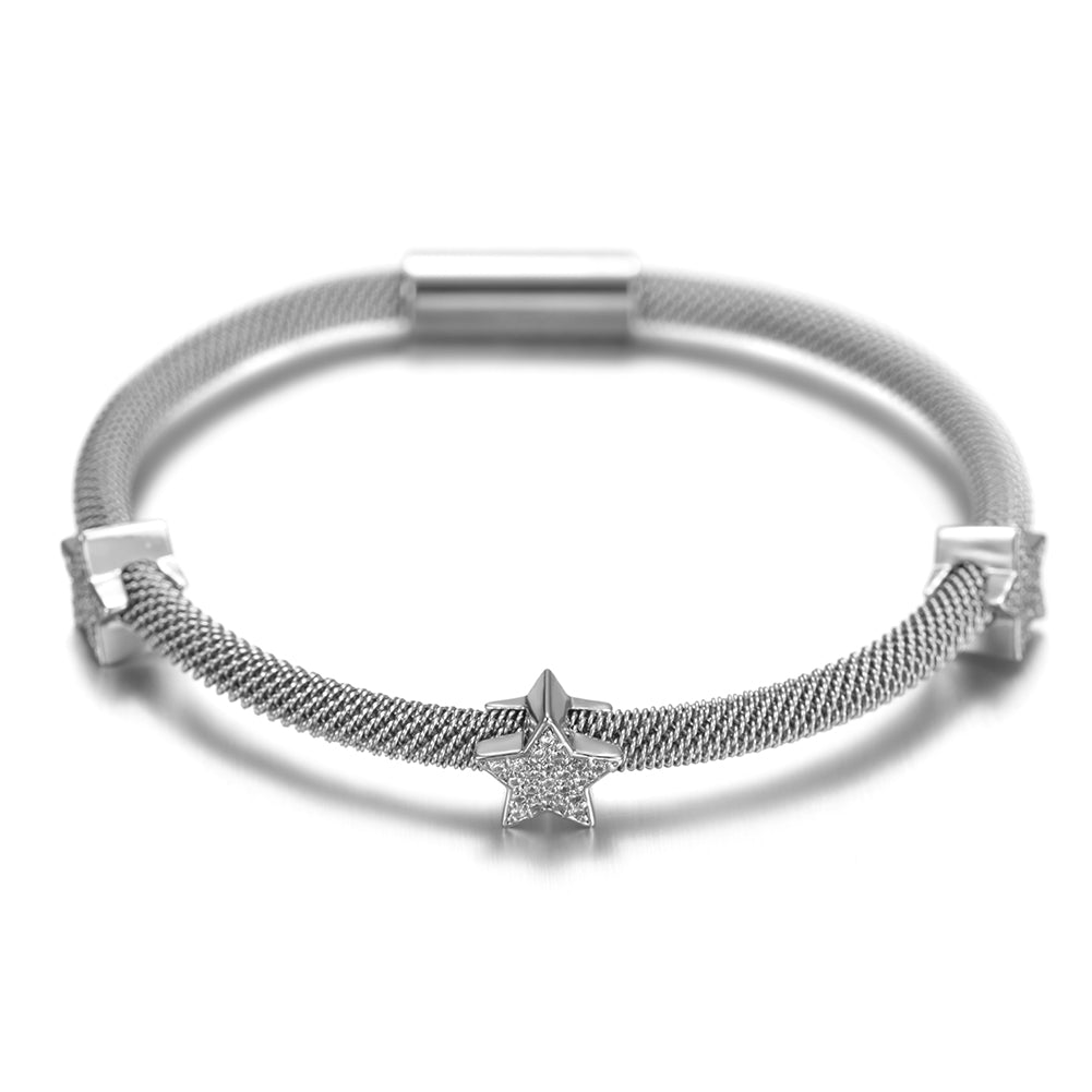 Spiral ring pentagram bracelet-NSB1519ST