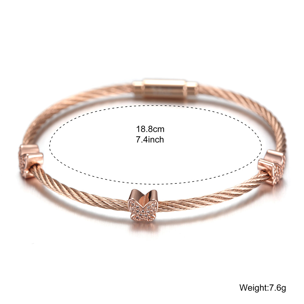 Cable Butterfly Bracelet-NSB1527ST