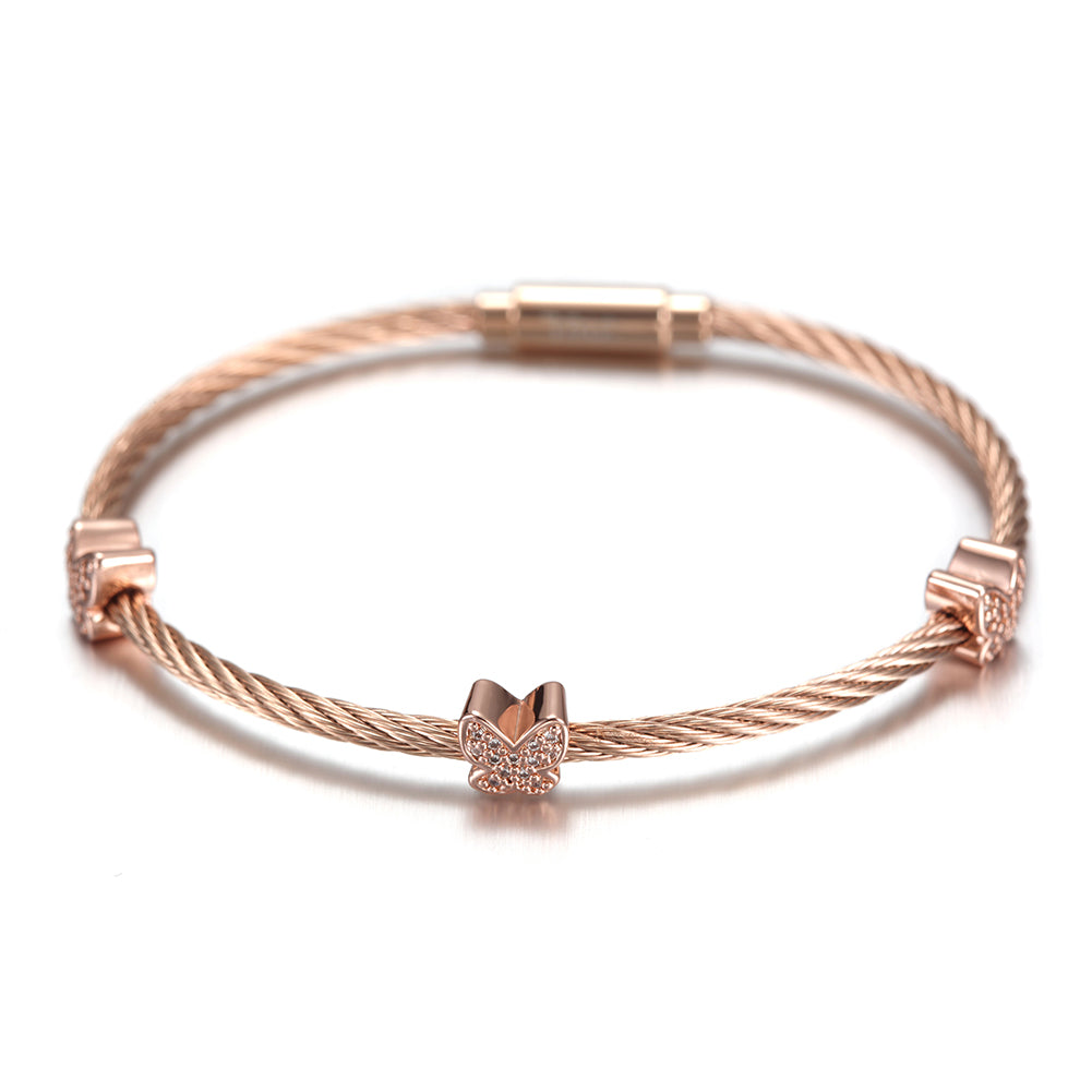 Cable Butterfly Bracelet-NSB1527ST