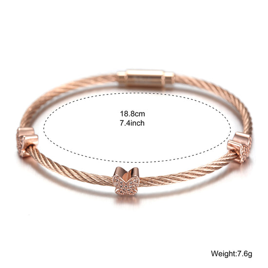 Cable Butterfly Bracelet-NSB1527ST