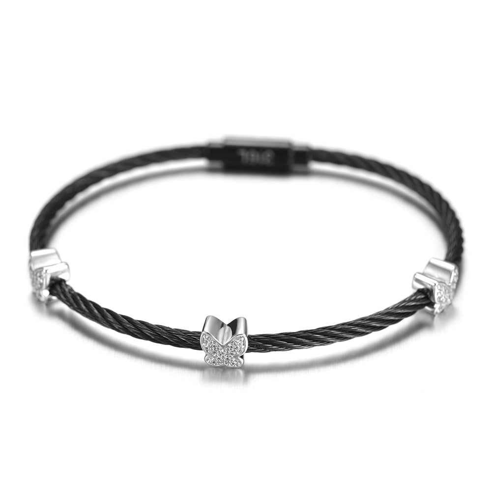 Cable Butterfly Bracelet-NSB1527ST