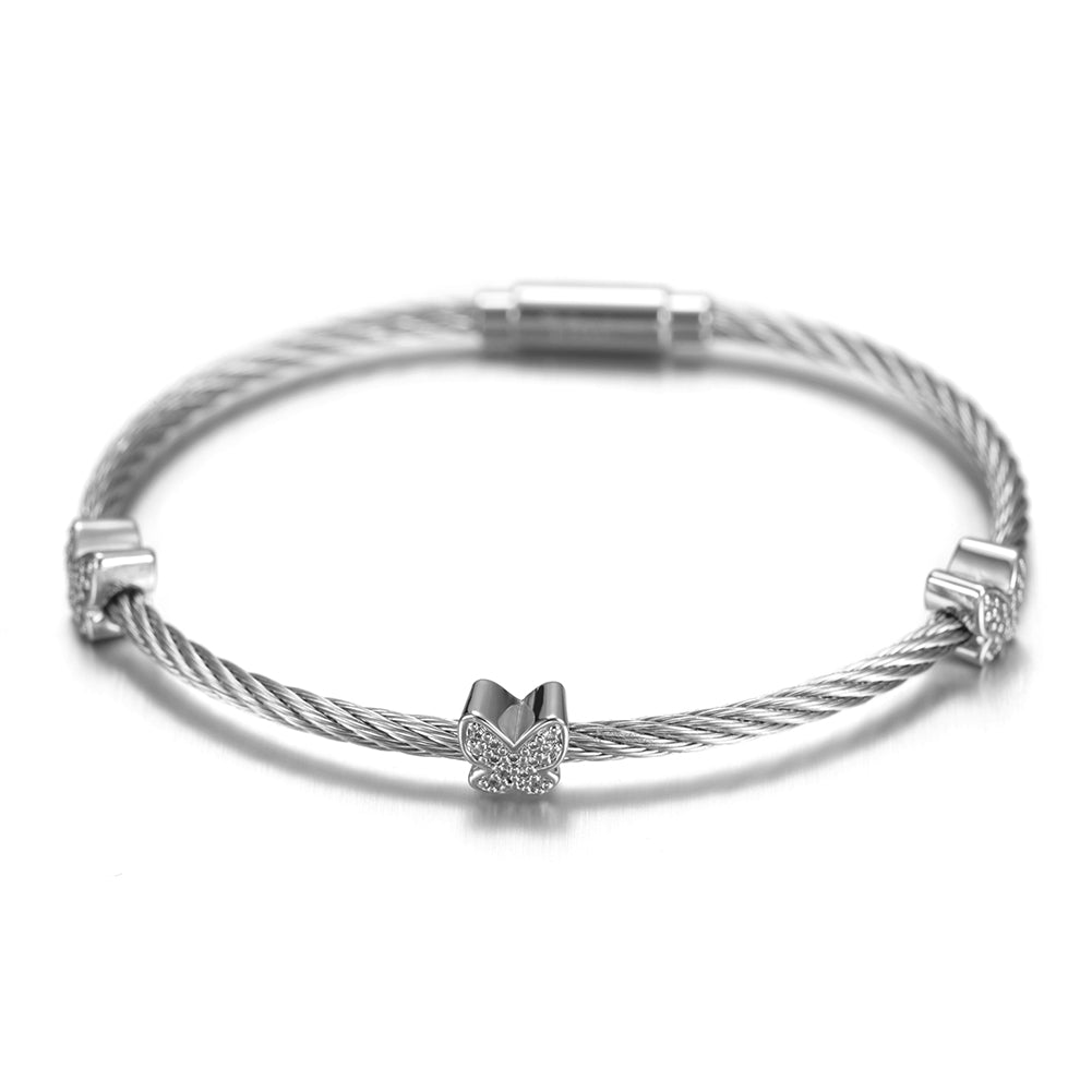 Cable Butterfly Bracelet-NSB1527ST