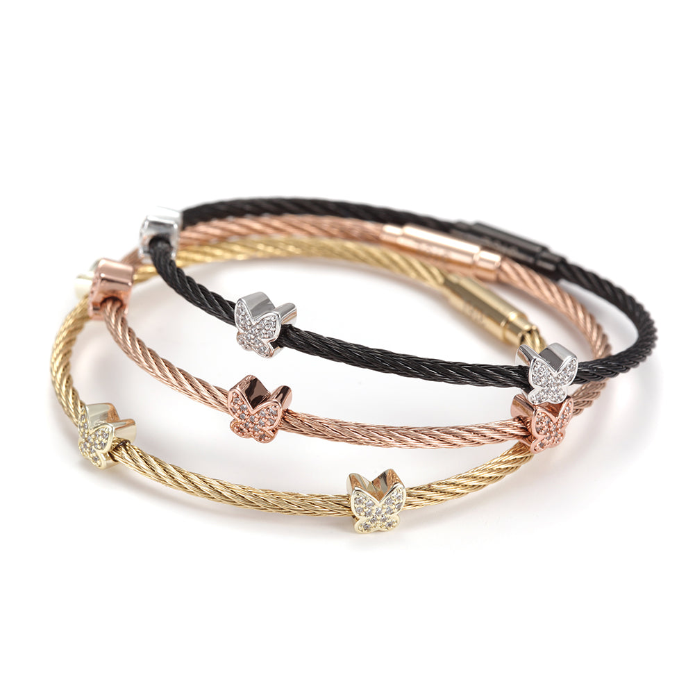 Cable Butterfly Bracelet-NSB1527ST