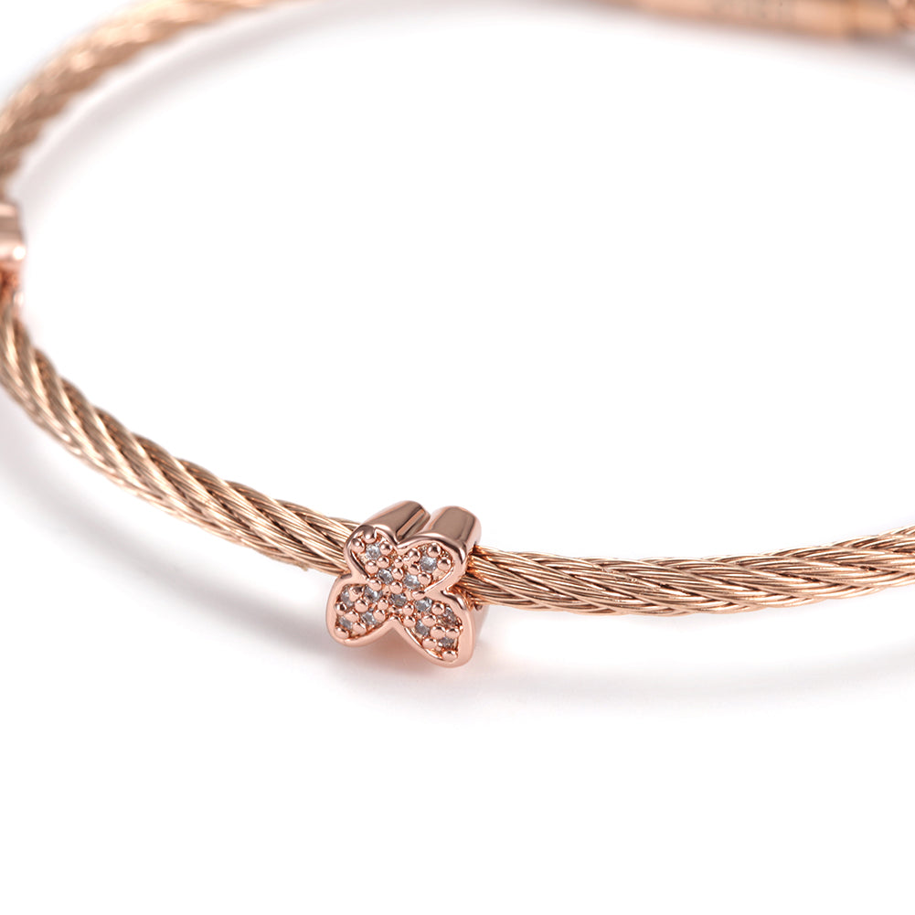 Cable Butterfly Bracelet-NSB1527ST