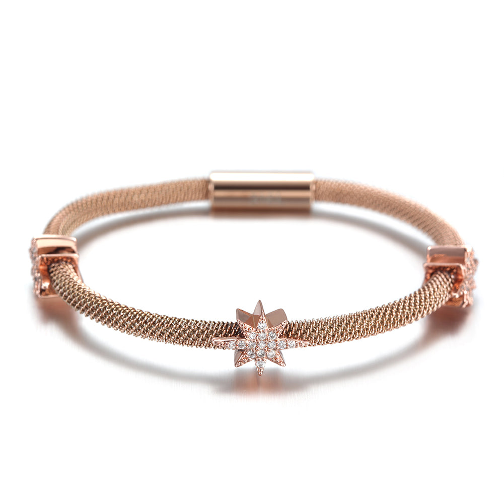 Cable Multi angle Star Bracelet-NSB1529ST