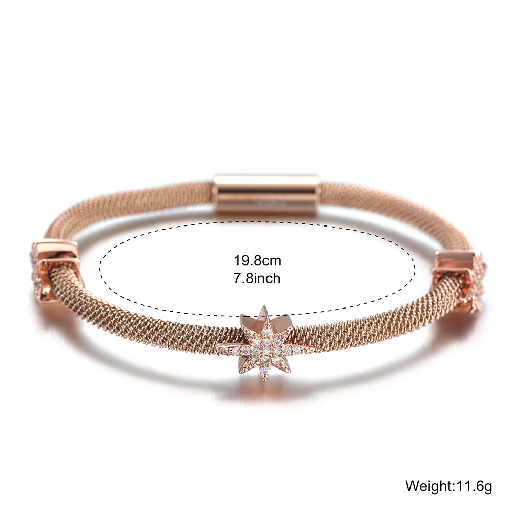 Cable Multi angle Star Bracelet-NSB1529ST