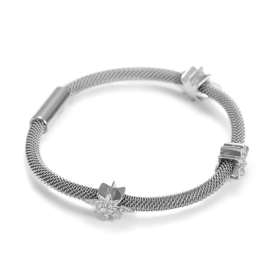 Cable Multi angle Star Bracelet-NSB1529ST