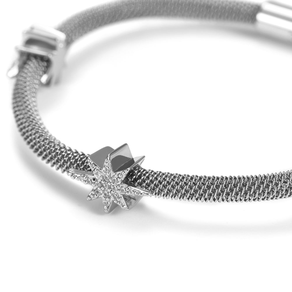 Cable Multi angle Star Bracelet-NSB1529ST