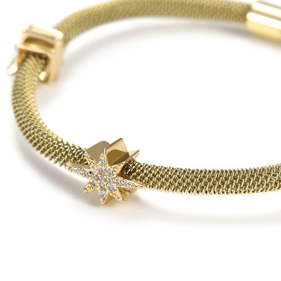 Cable Multi angle Star Bracelet-NSB1529ST