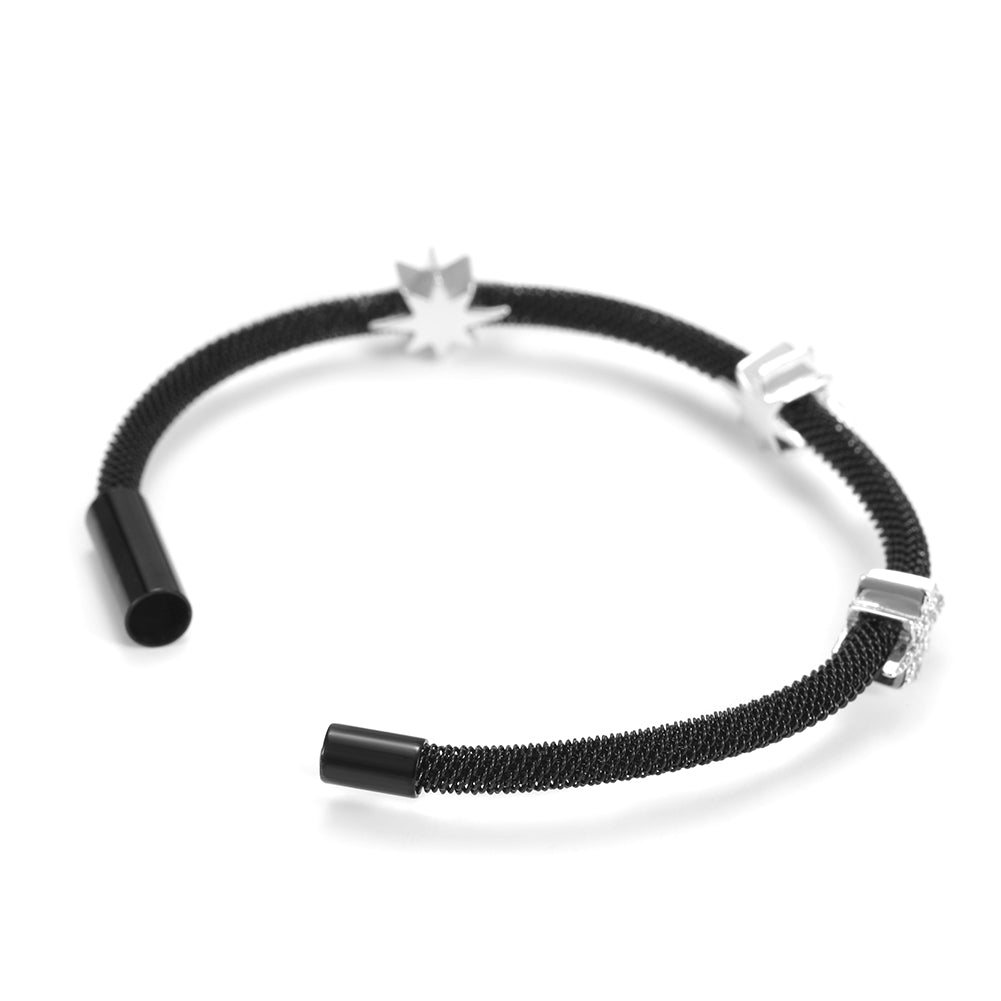 Cable Multi angle Star Bracelet-NSB1529ST