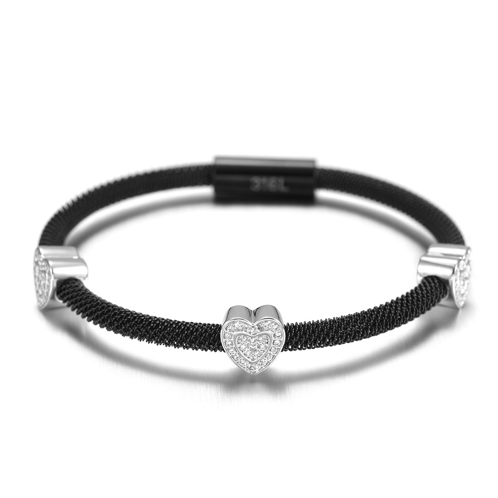 Cable Love Zircon Bracelet-NSB1530ST