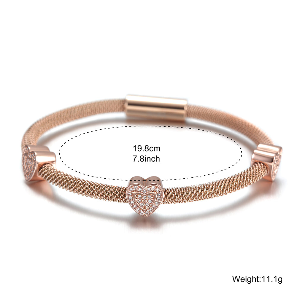 Cable Love Zircon Bracelet-NSB1530ST