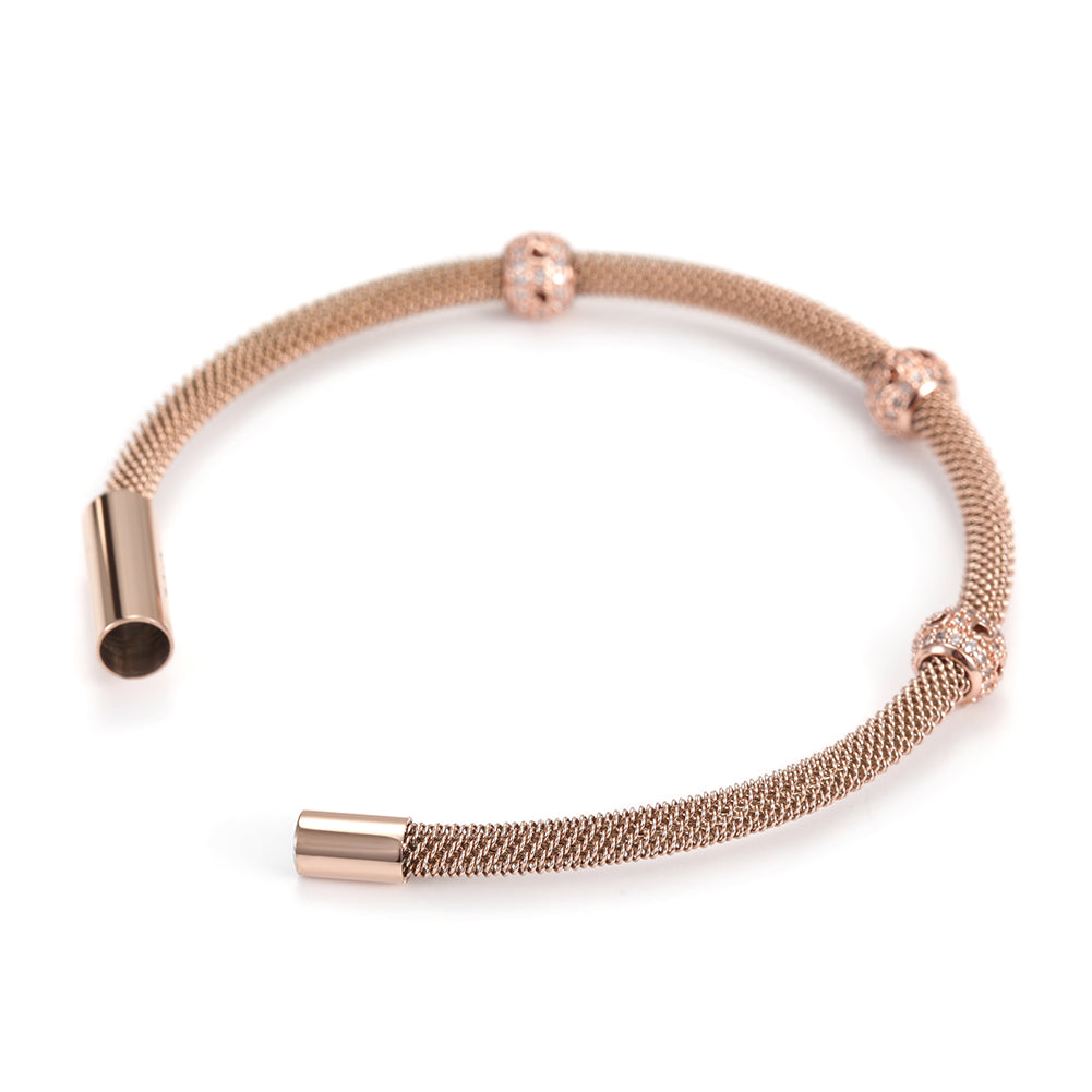 Cable heart-shaped hollow bracelet-NSB1531ST