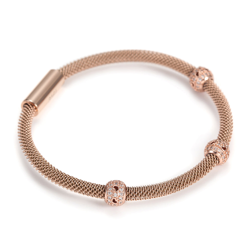 Cable heart-shaped hollow bracelet-NSB1531ST