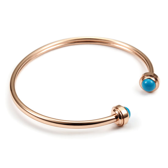 Simple C-shaped gemstone bracelet-NSB1535ST