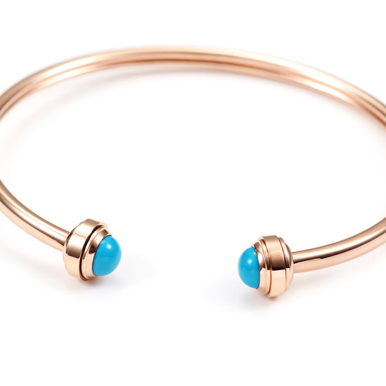 Simple C-shaped gemstone bracelet-NSB1535ST