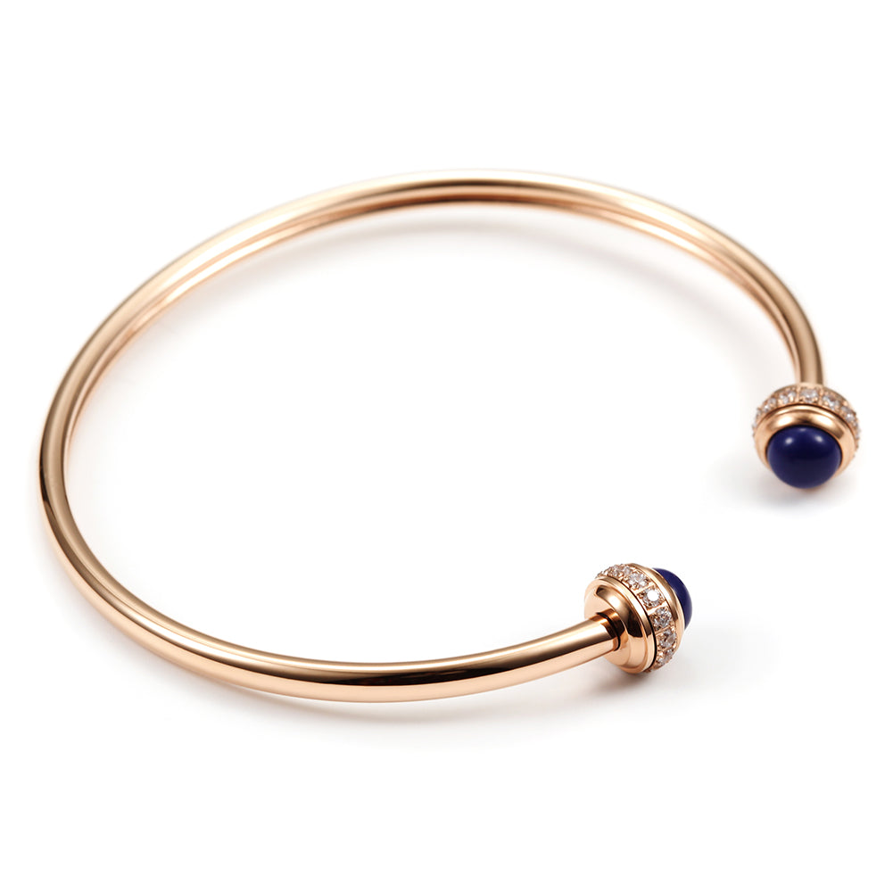 Simple C-shaped gemstone bracelet-NSB1535ST