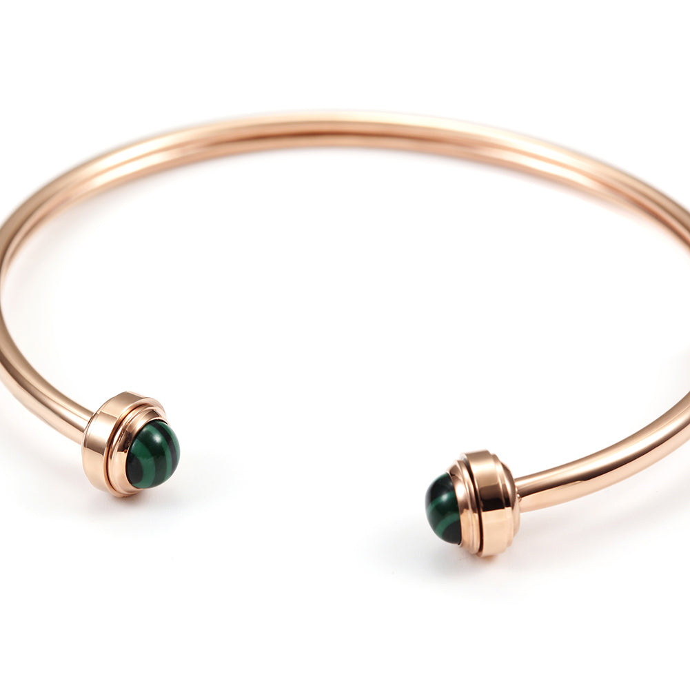 Simple C-shaped gemstone bracelet-NSB1535ST