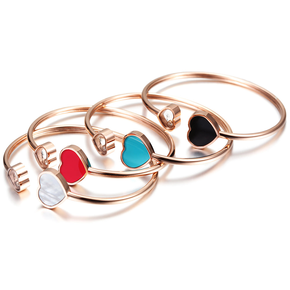 C-shaped colorful heart-shaped bracelet-NSB1536ST