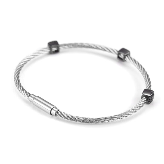 Cable Twisted Circle Bracelet-NSB1566ST