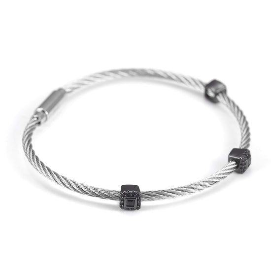 Cable Twisted Circle Bracelet-NSB1566ST