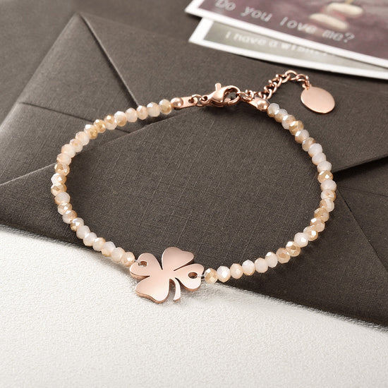 Rose Gold Flower Bracelet-NSB1568ST