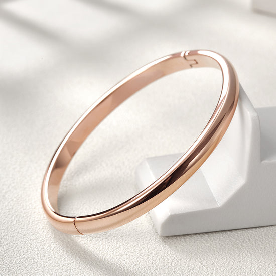 Rose gold minimalist glossy bracelet-NSB1583ST