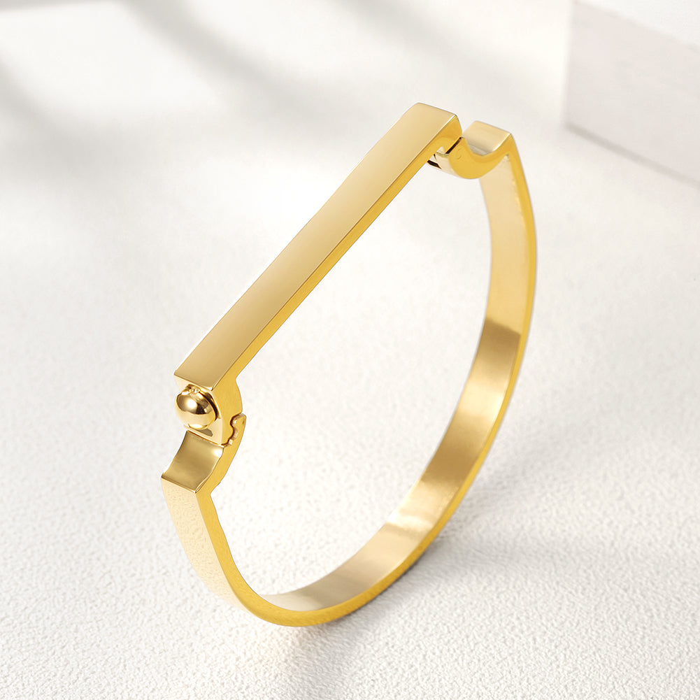 Irregular C-shaped bracelet-NSB1590ST