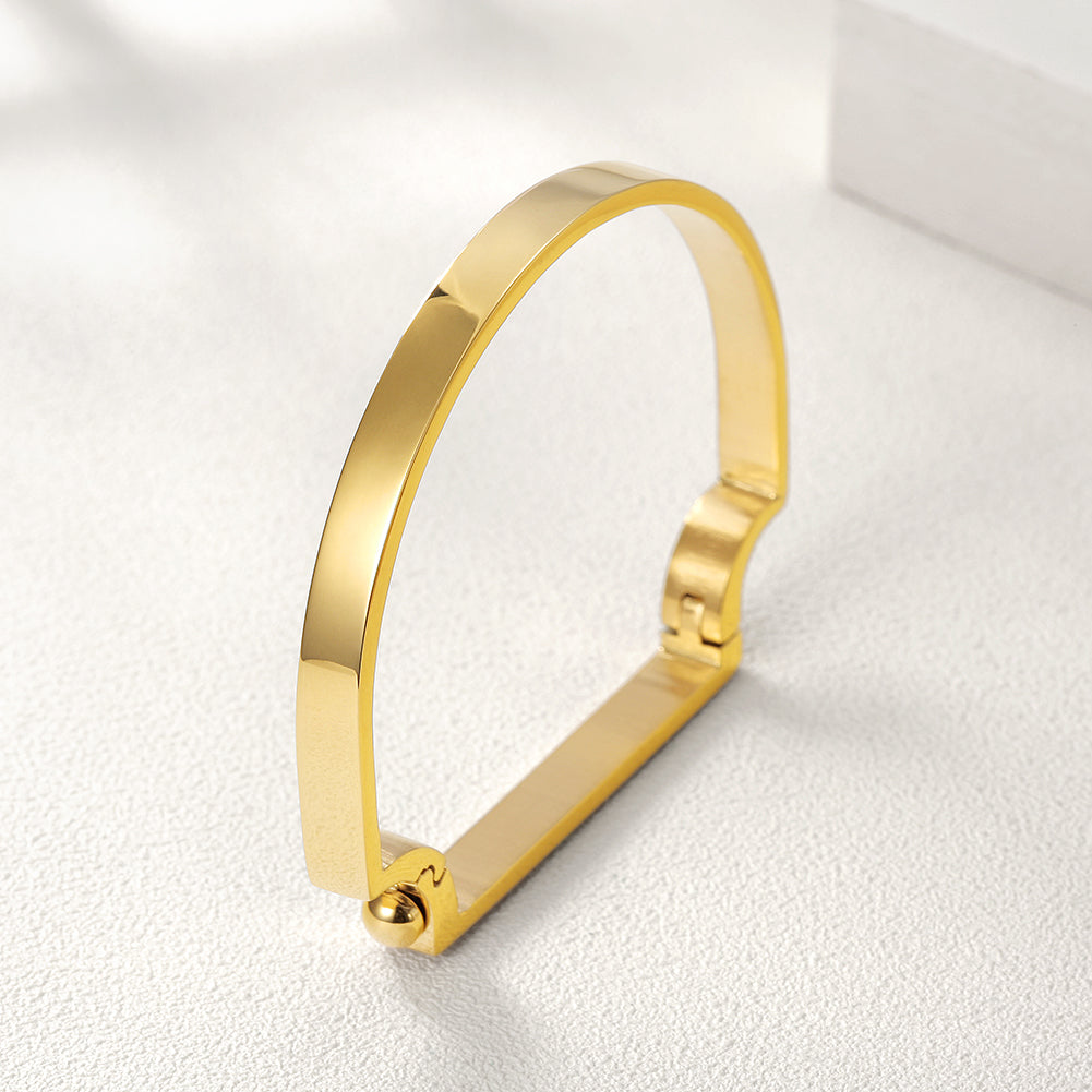 Irregular C-shaped bracelet-NSB1590ST