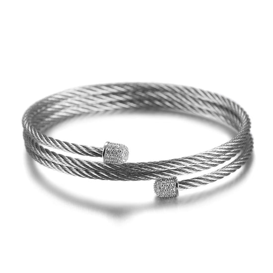 Cable layered bracelet-NSB1604ST