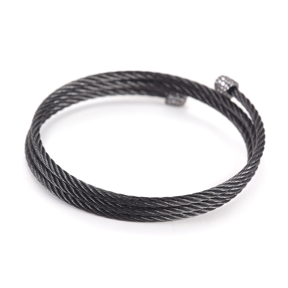 Cable layered bracelet-NSB1604ST