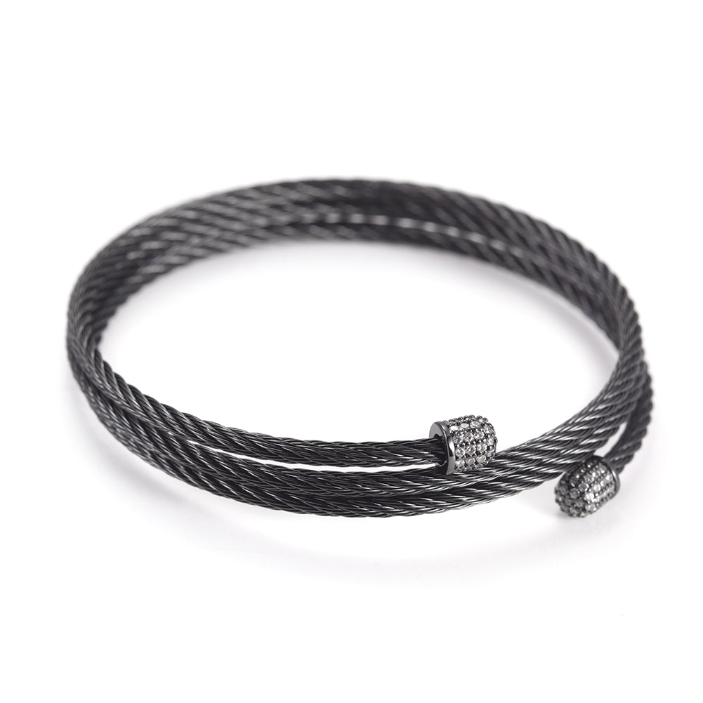 Cable layered bracelet-NSB1604ST