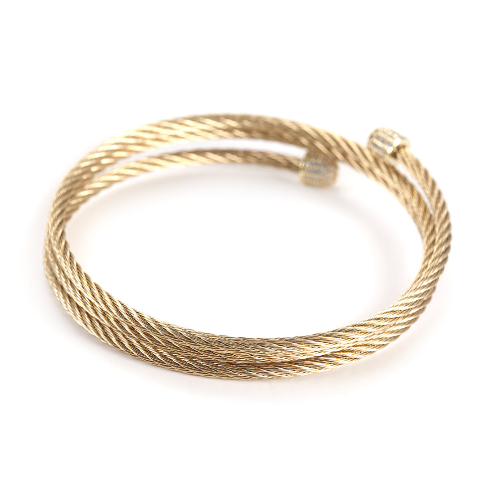 Cable layered bracelet-NSB1604ST