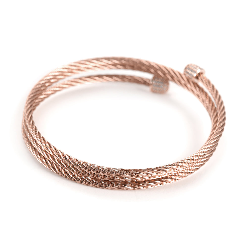 Cable layered bracelet-NSB1604ST