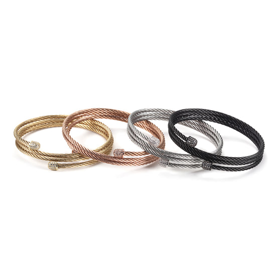 Cable layered bracelet-NSB1604ST