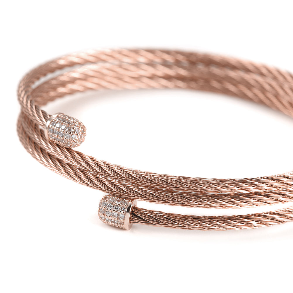 Cable layered bracelet-NSB1604ST